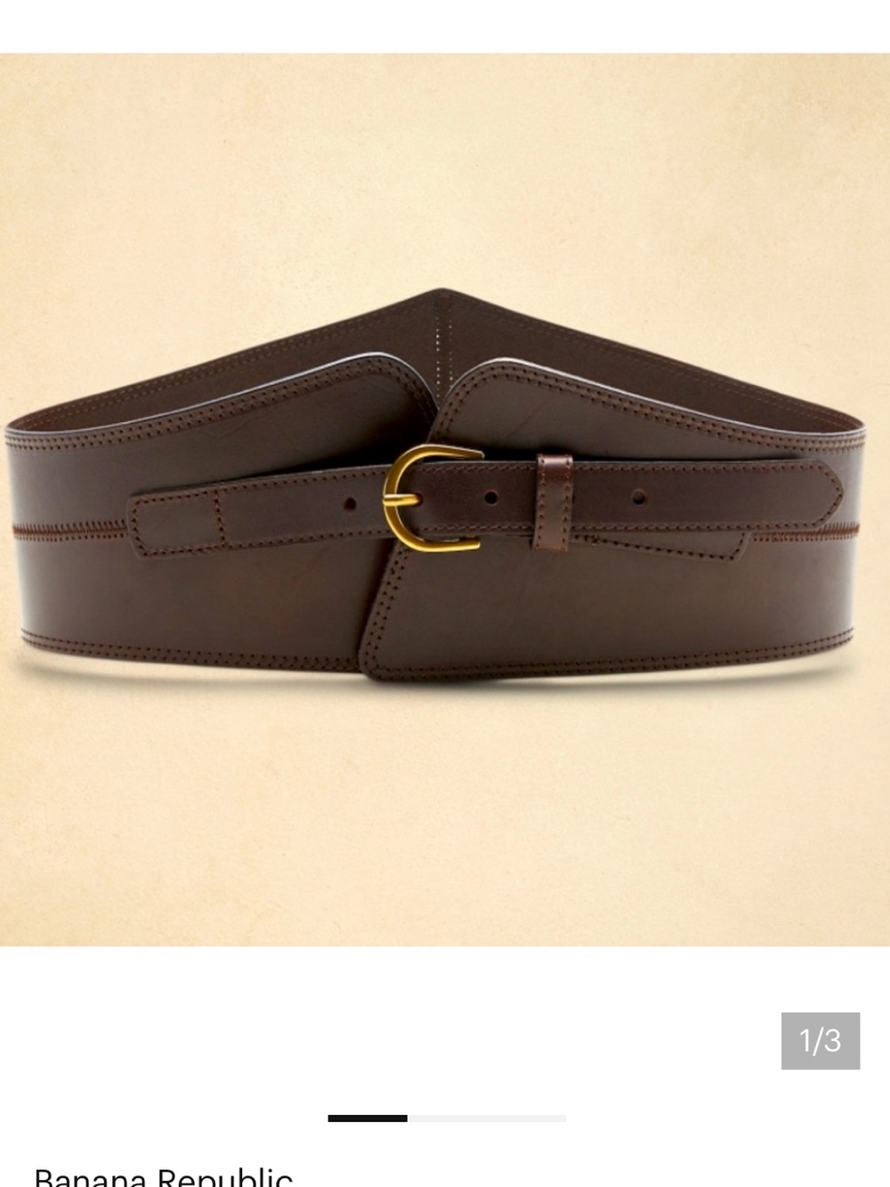 Banana Republic LEATHER CORSET WAIST BELT S Brown